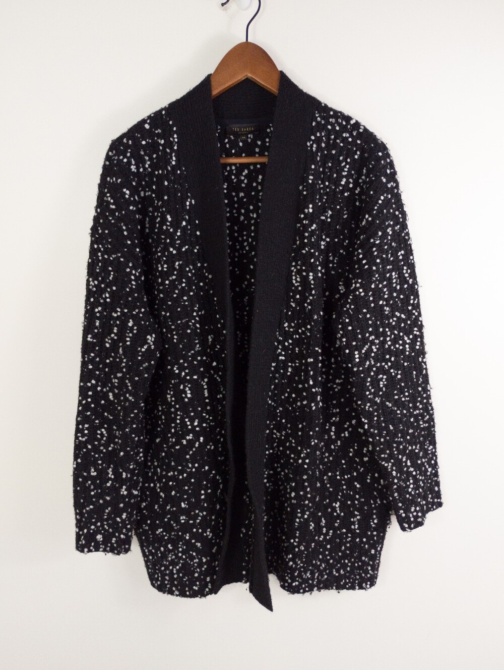 Ted Baker London Viivaan Chunky Knit Open Front Cardigan Medium Missing Belt